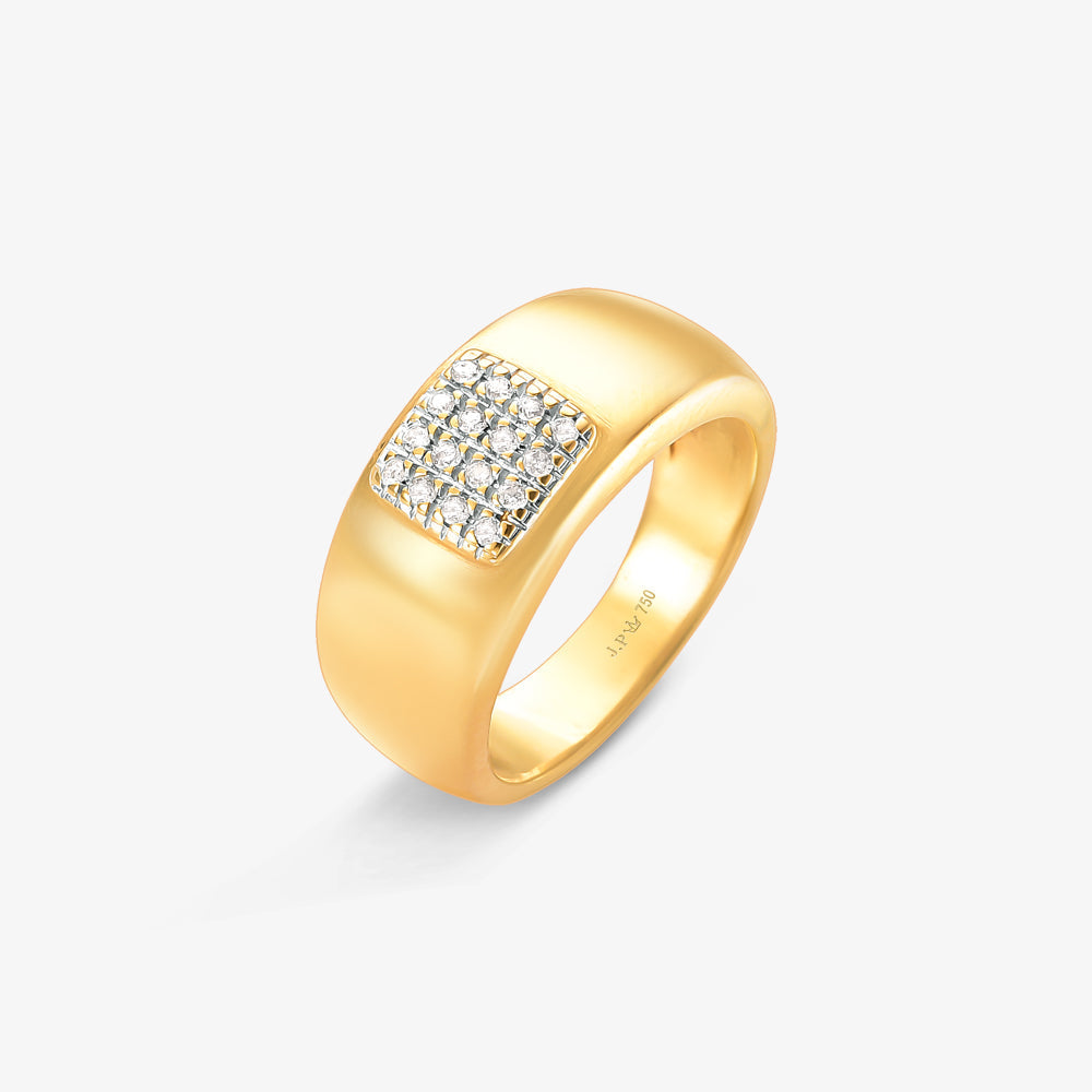 Anel Sol II com Diamante em Ouro Amarelo 18K
