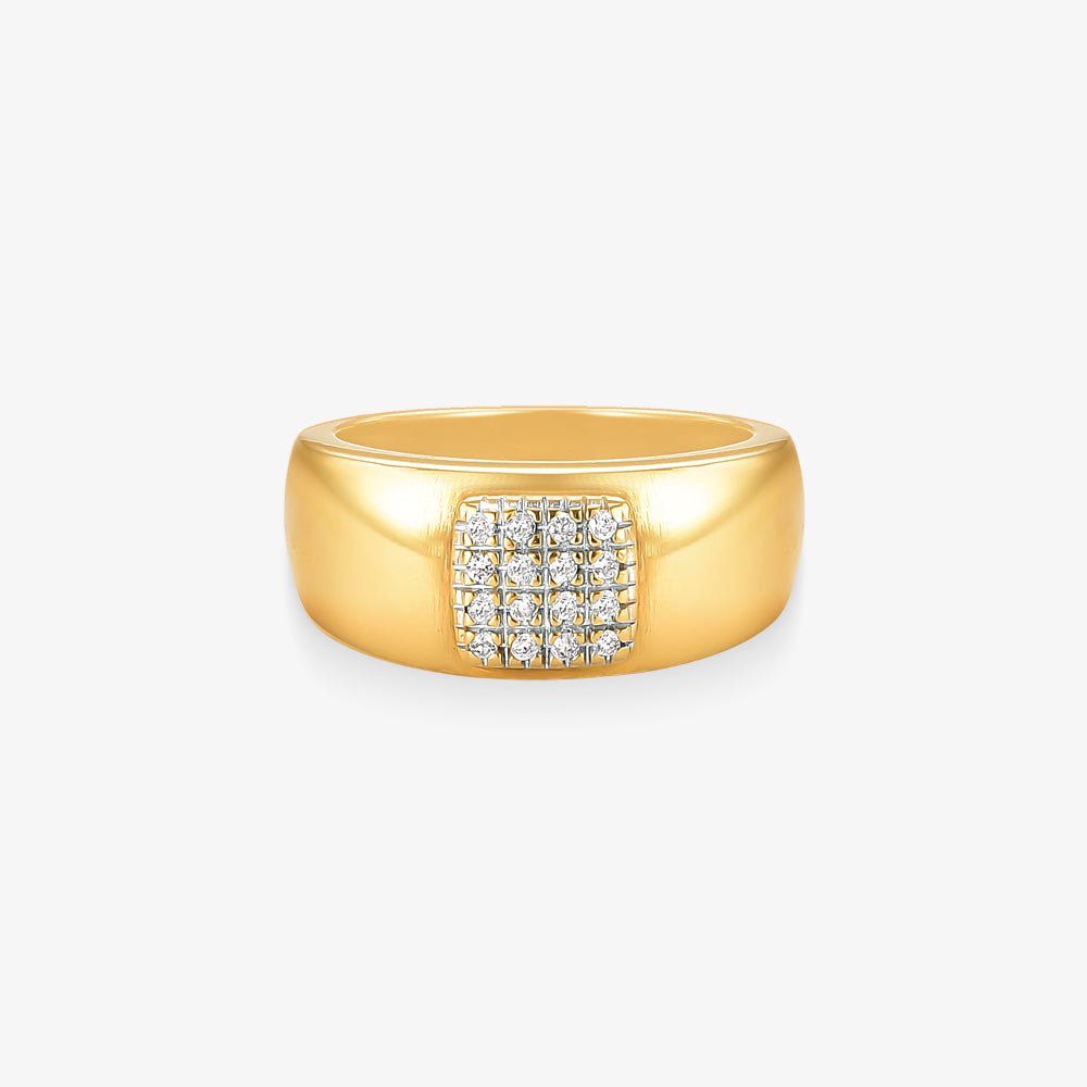 Anel Sol II com Diamante em Ouro Amarelo 18K