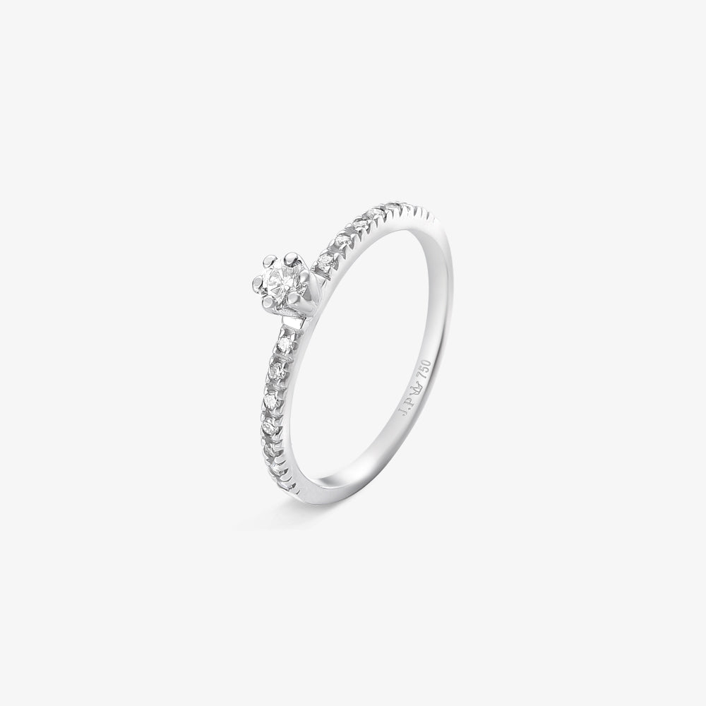 Anel Solitário Allure com Diamante em Ouro Branco 18K