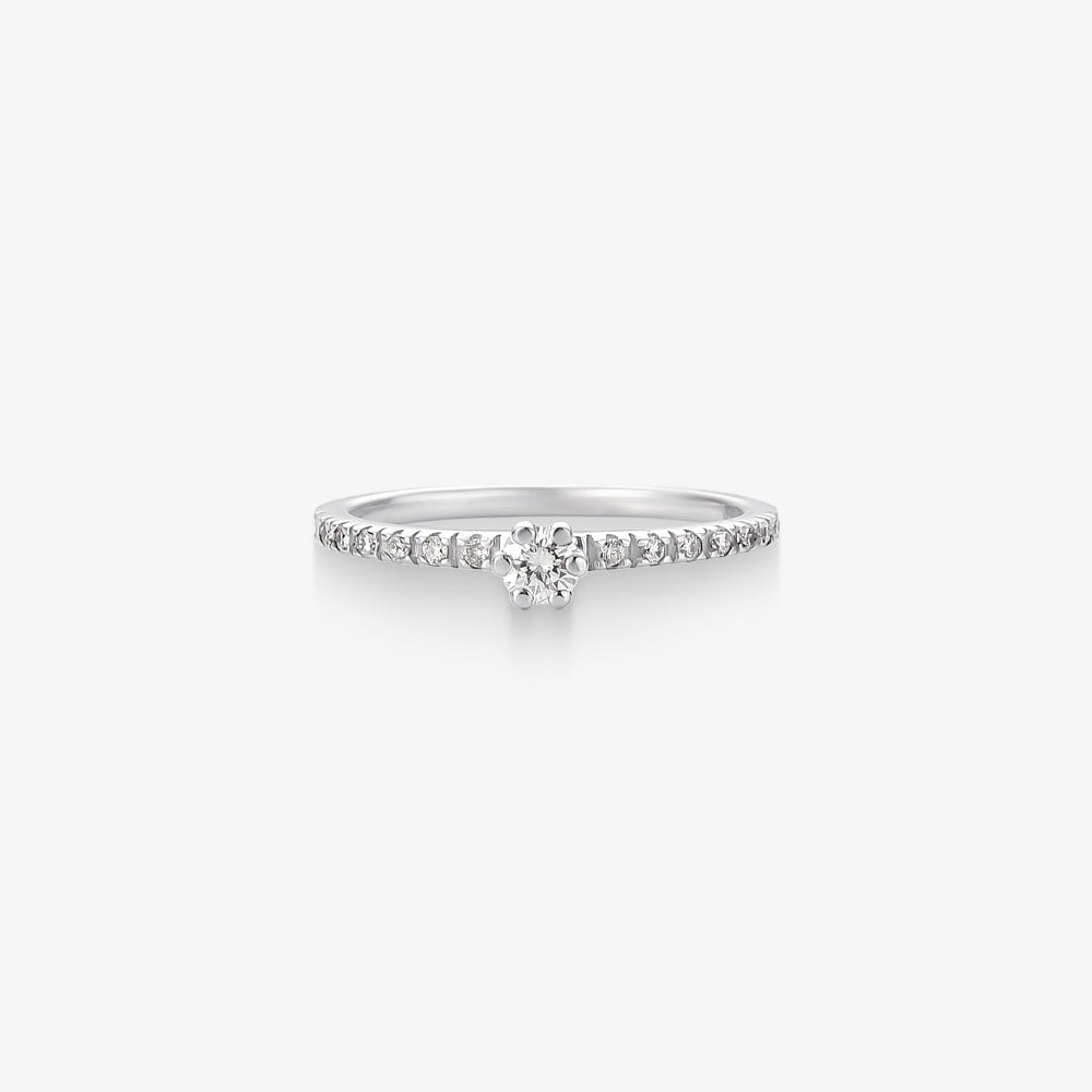 Anel Solitário Allure com Diamante em Ouro Branco 18K