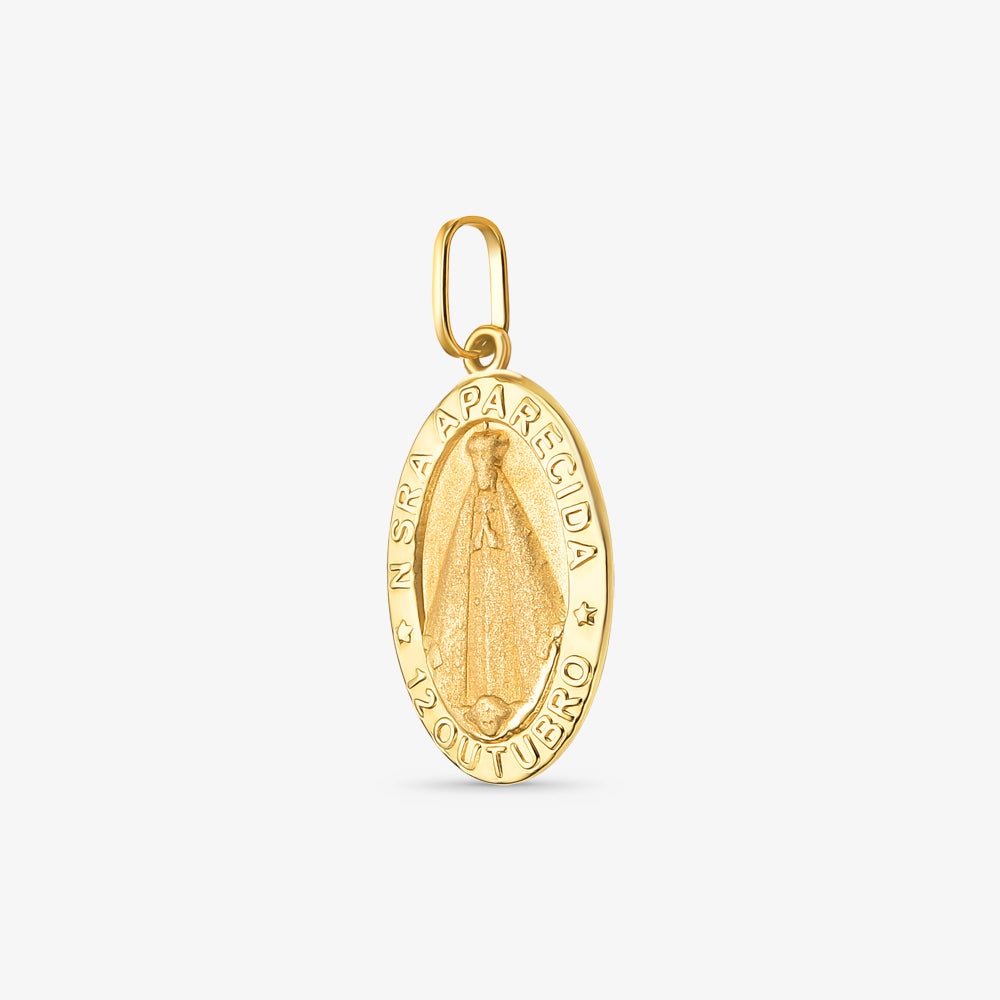 Pingente Nossa Senhora Aparecida Médio em Ouro Amarelo 18K
