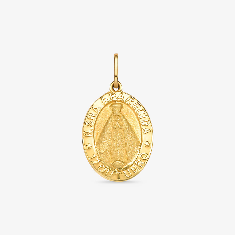 Pingente Nossa Senhora Aparecida Médio em Ouro Amarelo 18K