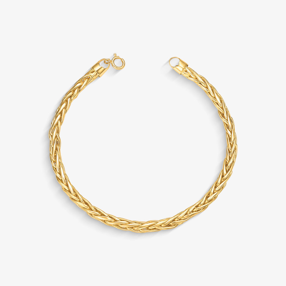 Pulseira Palmeira em Ouro Amarelo 18K, 19cm