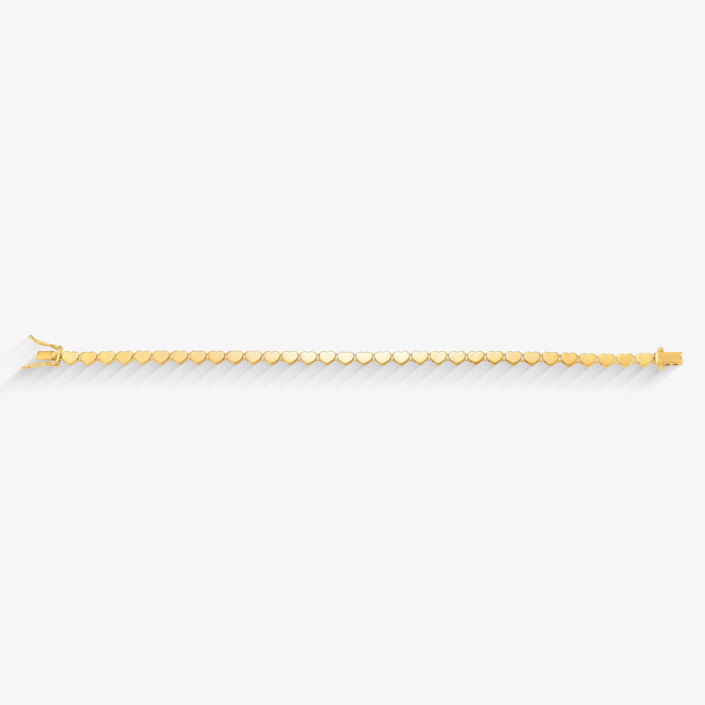 Pulseira Corações em Ouro Amarelo 18K