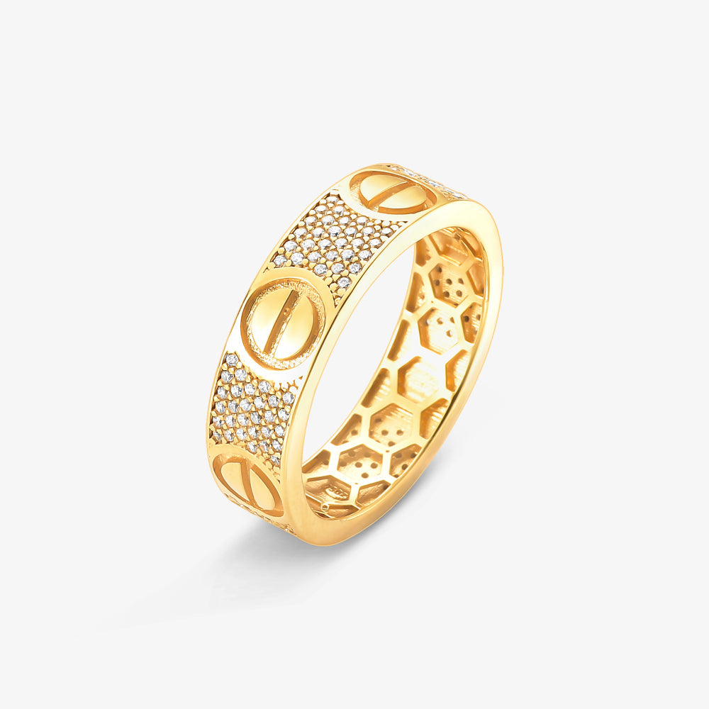 Anel CT Trabalhado em Ouro Amarelo 18K