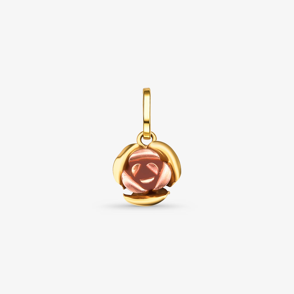 Pingente Flor I Bicolor em Ouro 18K