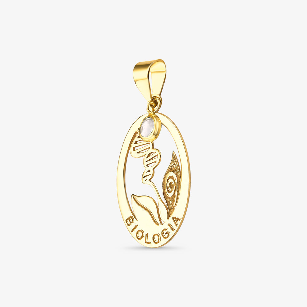 Pingente Formatura Biologia em Ouro Amarelo 18K