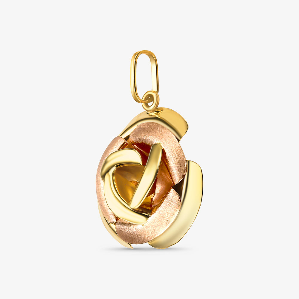 Pingente Flor II Bicolor em Ouro 18K