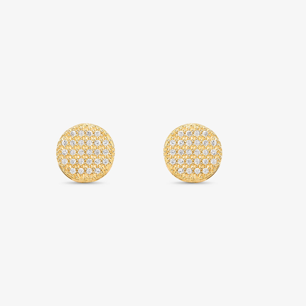 Brinco Chuveiro com Pedras em Ouro Amarelo 18K