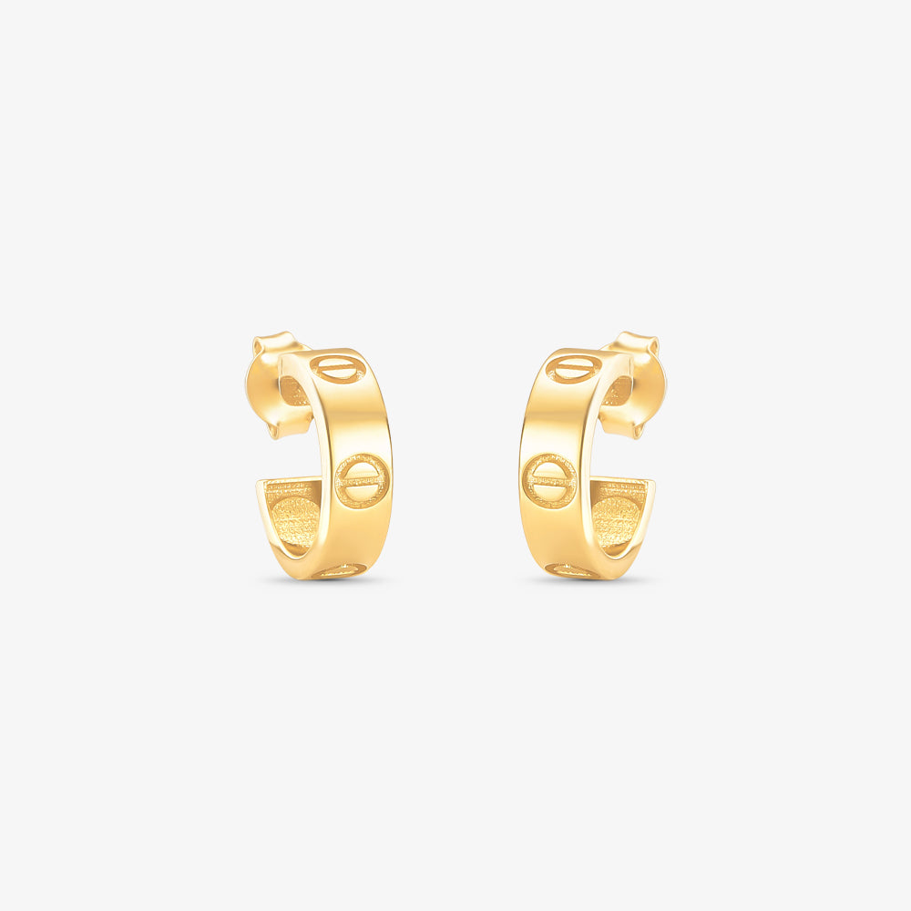 Brinco Argola Trabalhada em Ouro Amarelo 18K