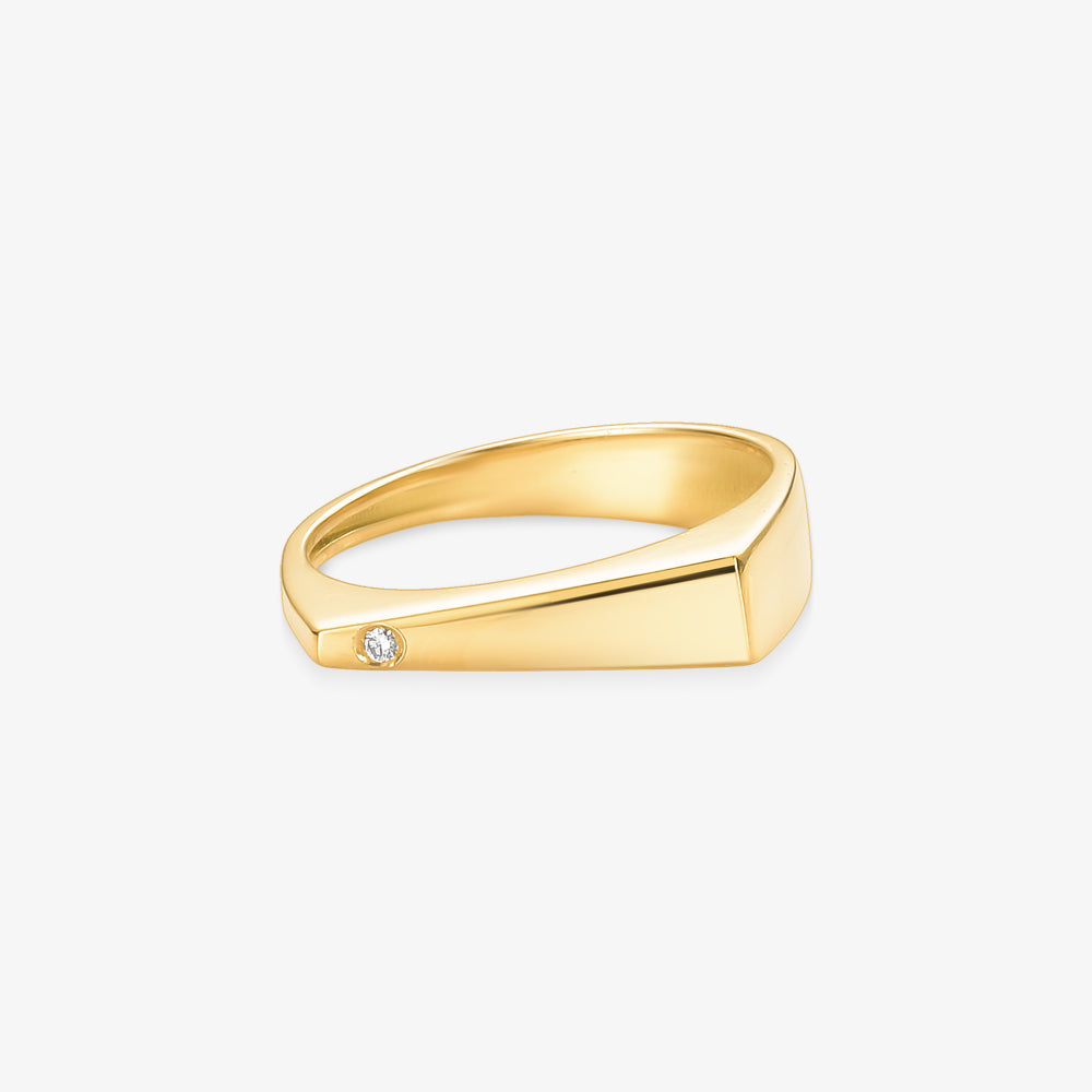 Anel FIN com Diamante em Ouro Amarelo 18K