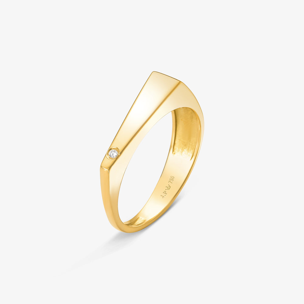 Anel FIN com Diamante em Ouro Amarelo 18K