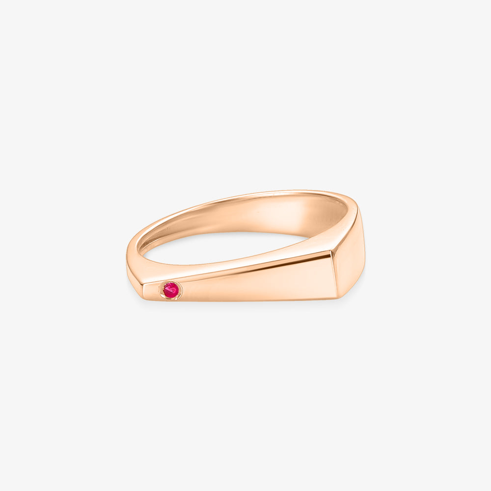Anel FIN com Rubi Natural em Ouro Rosé 18K