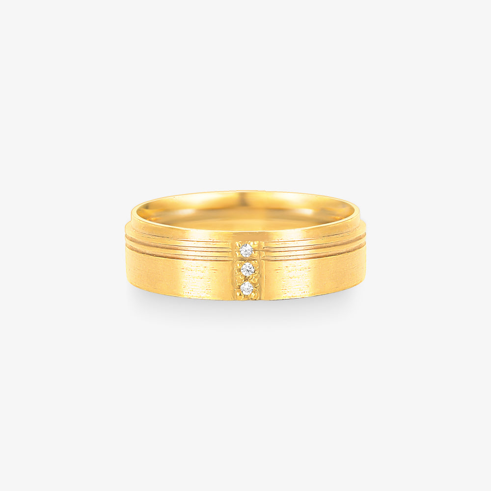 Aliança Loop Comfort com Pedras em Ouro Amarelo 18K, 5,70mm