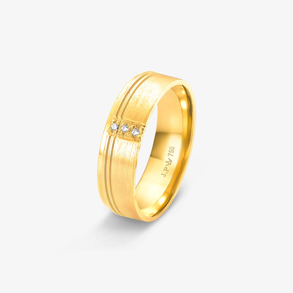 Aliança Loop Comfort com Pedras em Ouro Amarelo 18K, 5,70mm