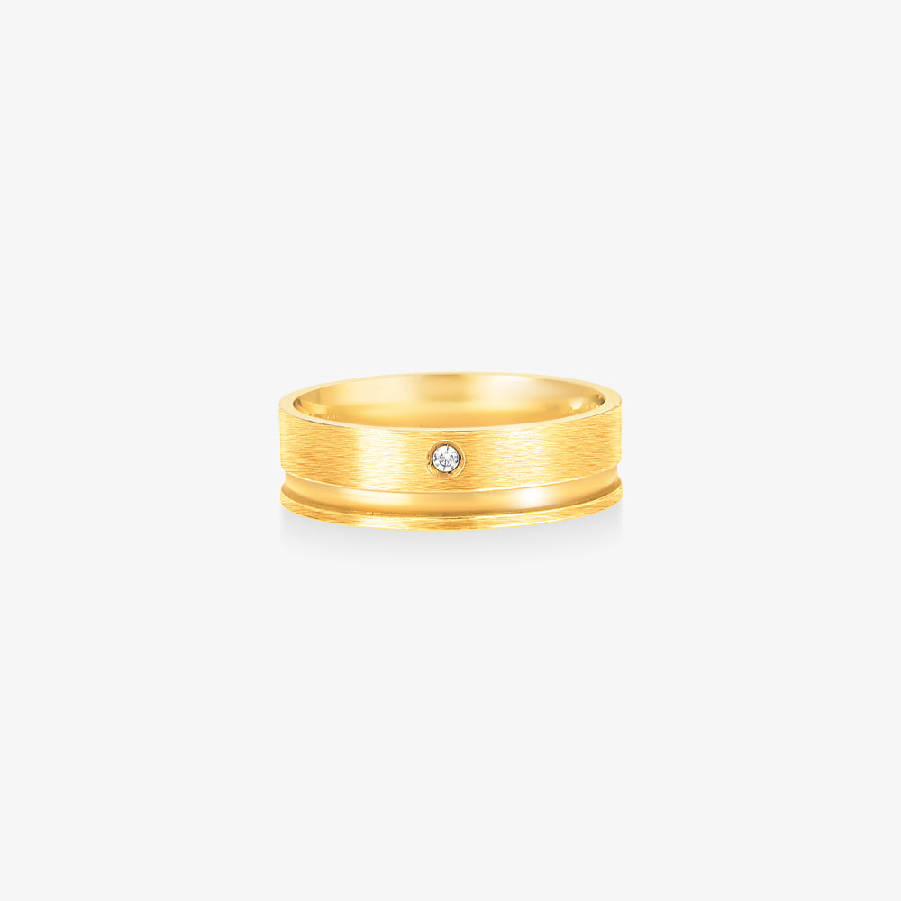 Aliança Infinito Comfort com Pedras em Ouro Amarelo 18K, 5,80mm