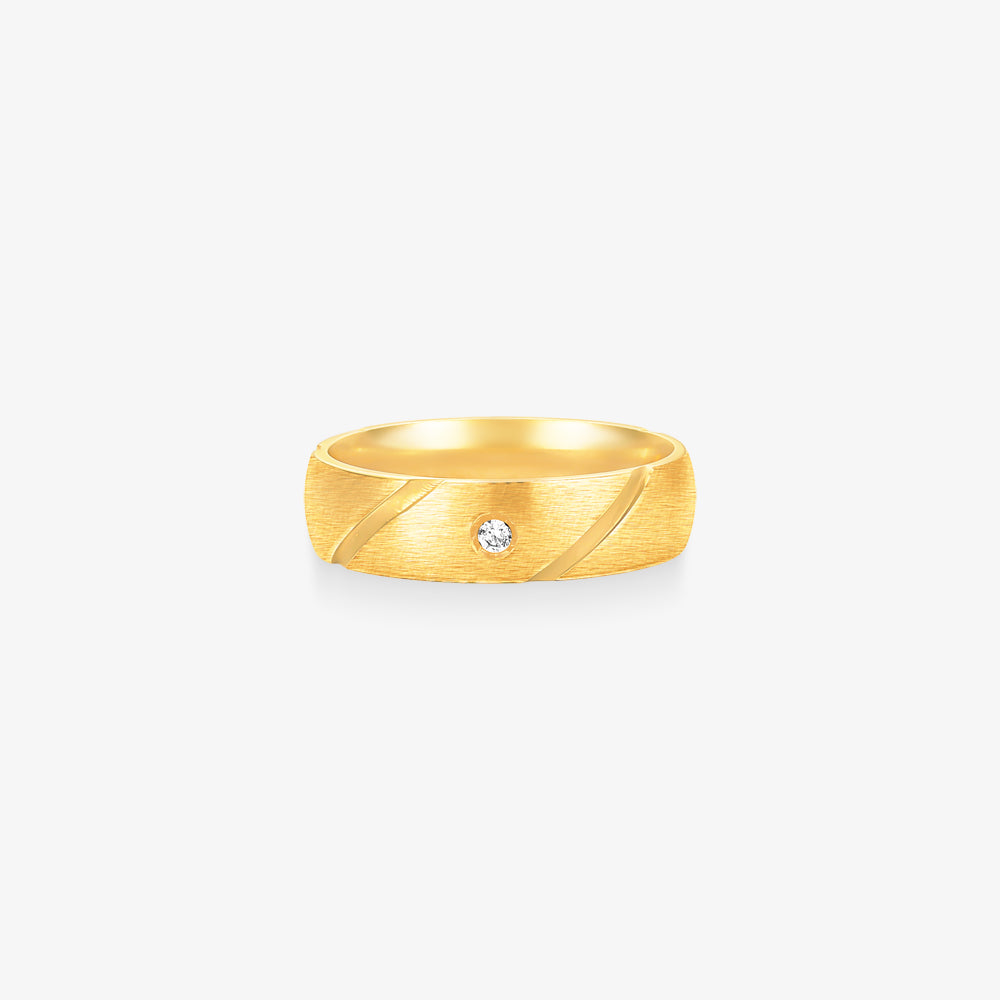 Aliança Haven Comfort com Pedras em Ouro Amarelo 18K, 5,40mm