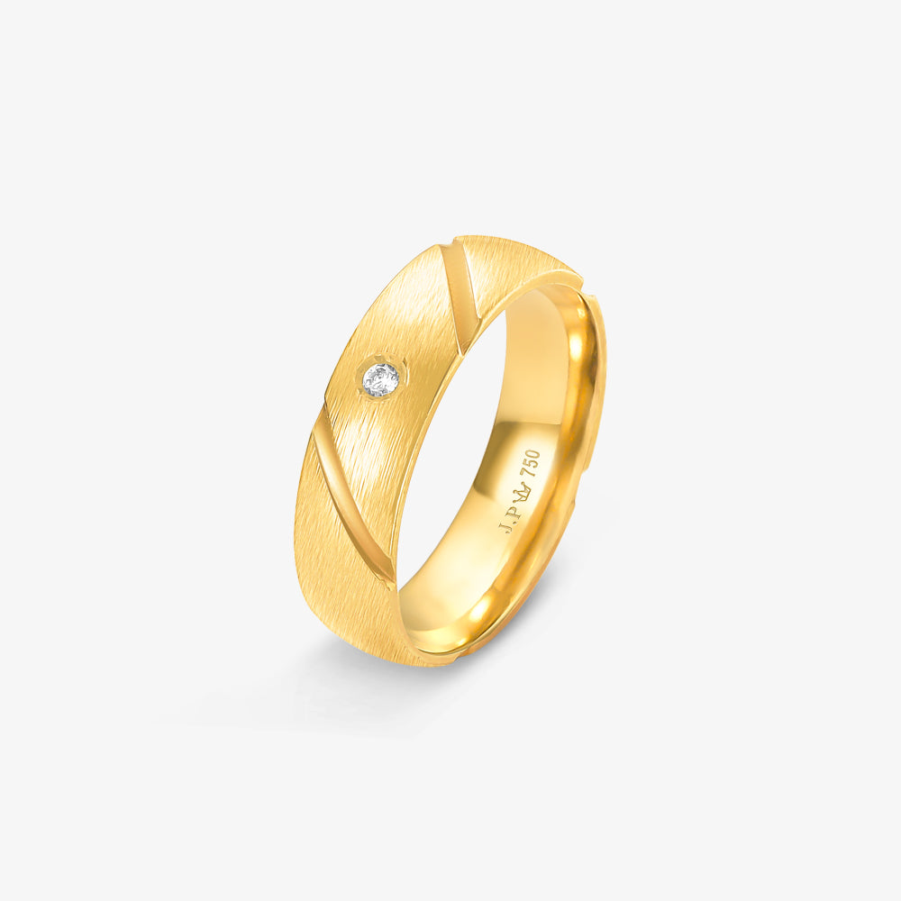 Aliança Haven Comfort com Pedras em Ouro Amarelo 18K, 5,40mm
