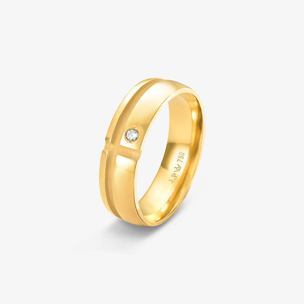 Aliança Dreams Comfort com Pedras em Ouro Amarelo 18K, 5,70mm