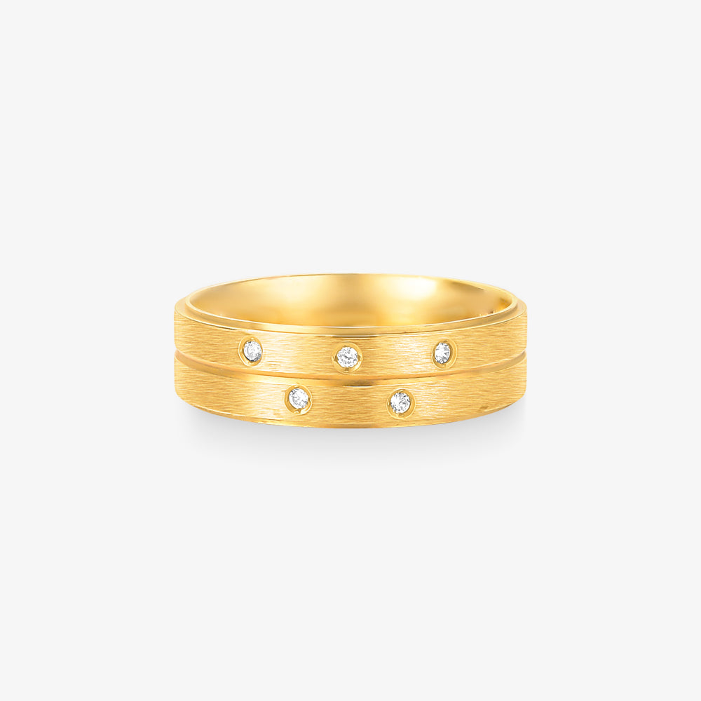 Aliança Vega Comfort com Pedras em Ouro Amarelo 18K, 5,90mm