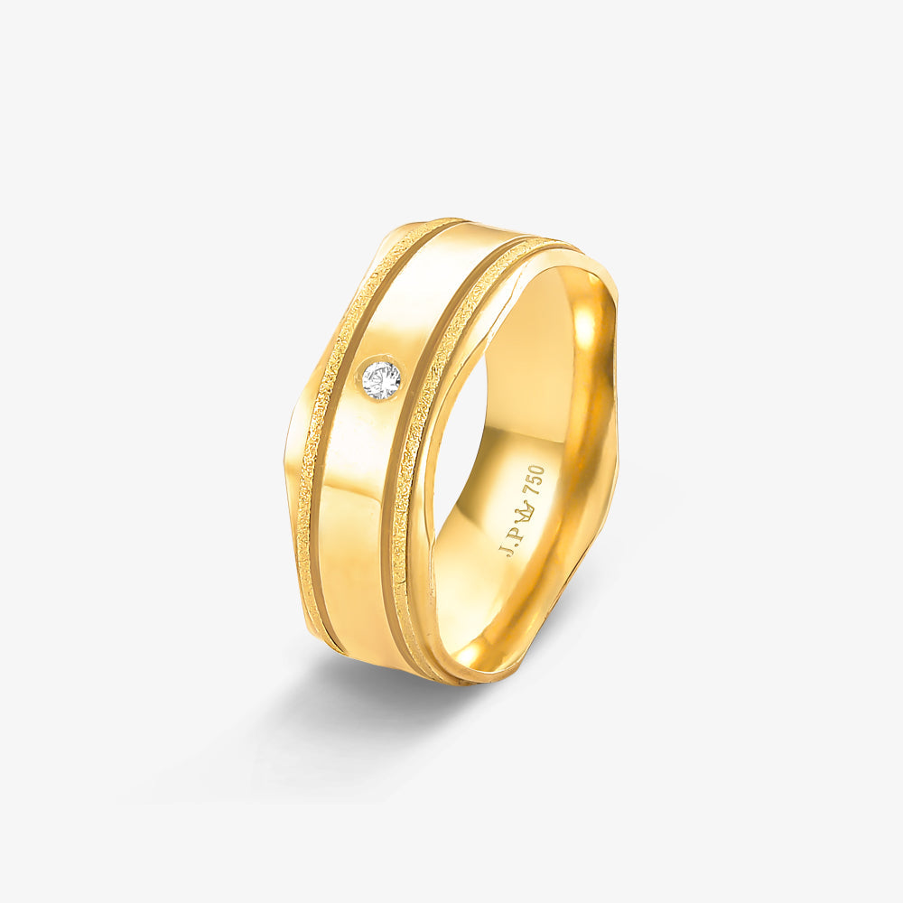 Aliança Eterna Comfort com Pedras em Ouro Amarelo 18K, 7,80mm