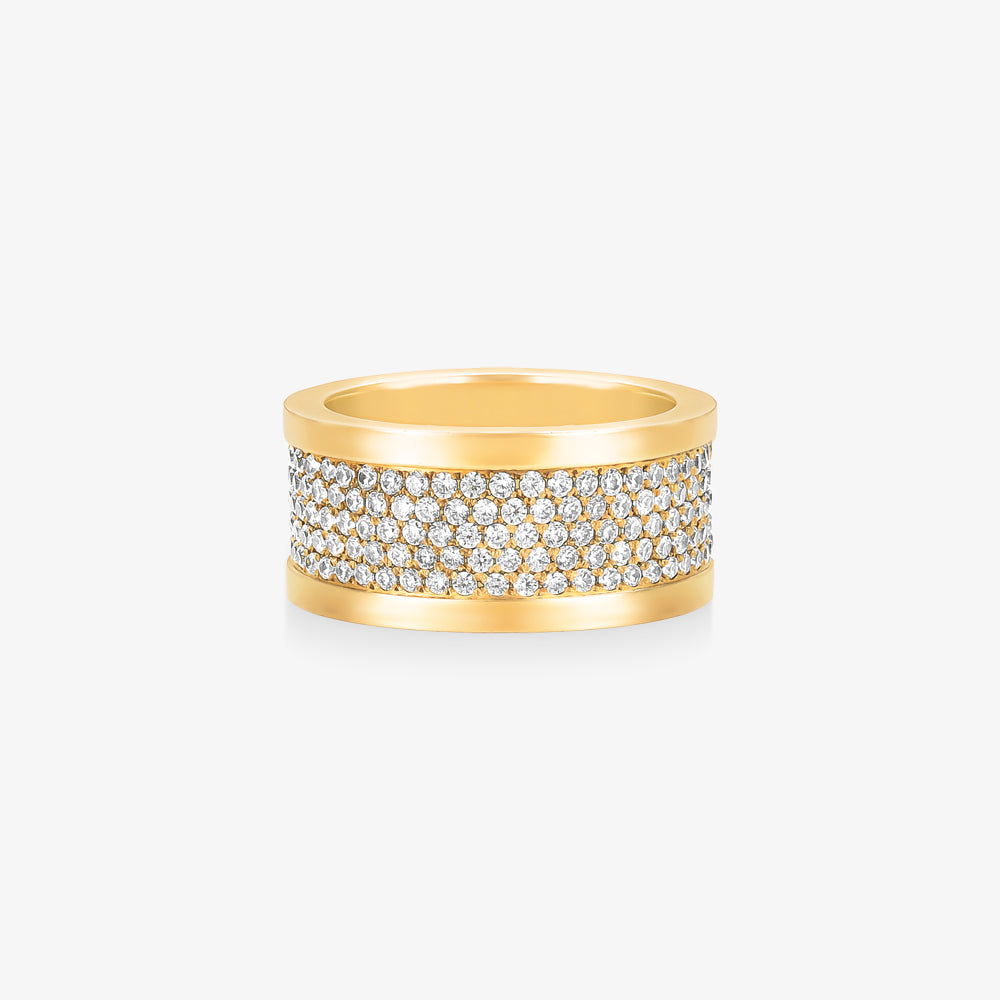 Aliança Althea Reta com Pedras em Ouro Amarelo 18K, 10,50mm