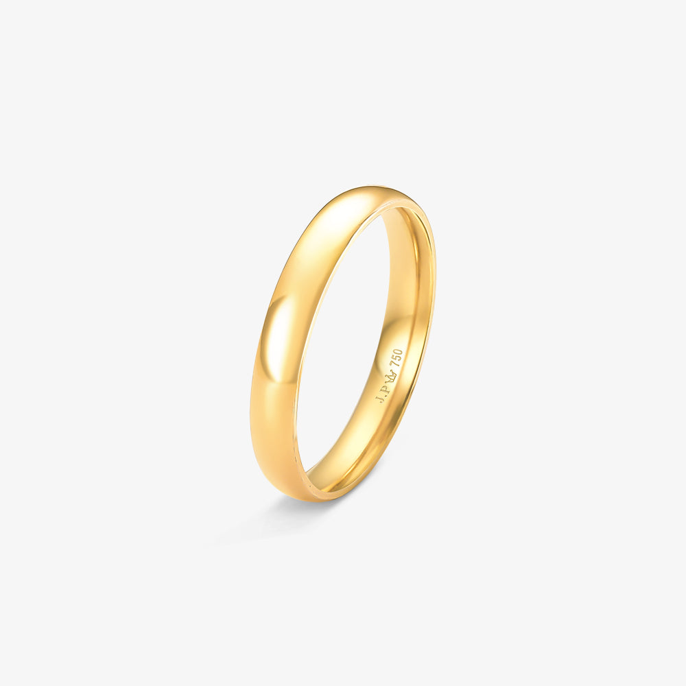 Aliança Origem Lisa Reta em Ouro Amarelo 18K, 3mm