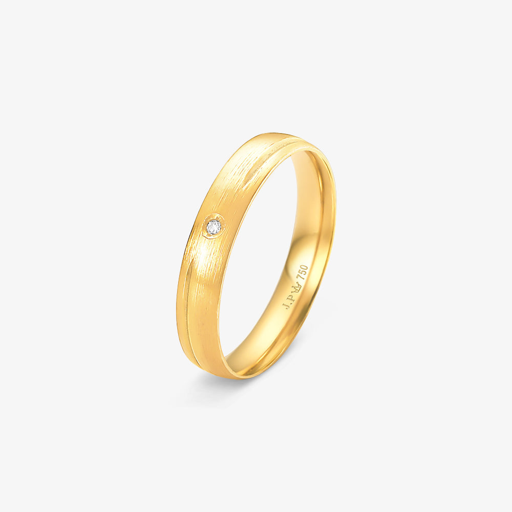 Aliança Éclat Comfort com Pedras em Ouro Amarelo 18K, 3,60mm