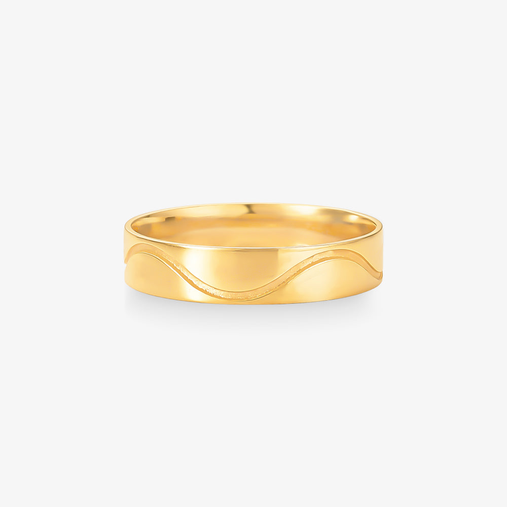 Aliança Compromisso Reta em Ouro Amarelo 18K, 4,60mm