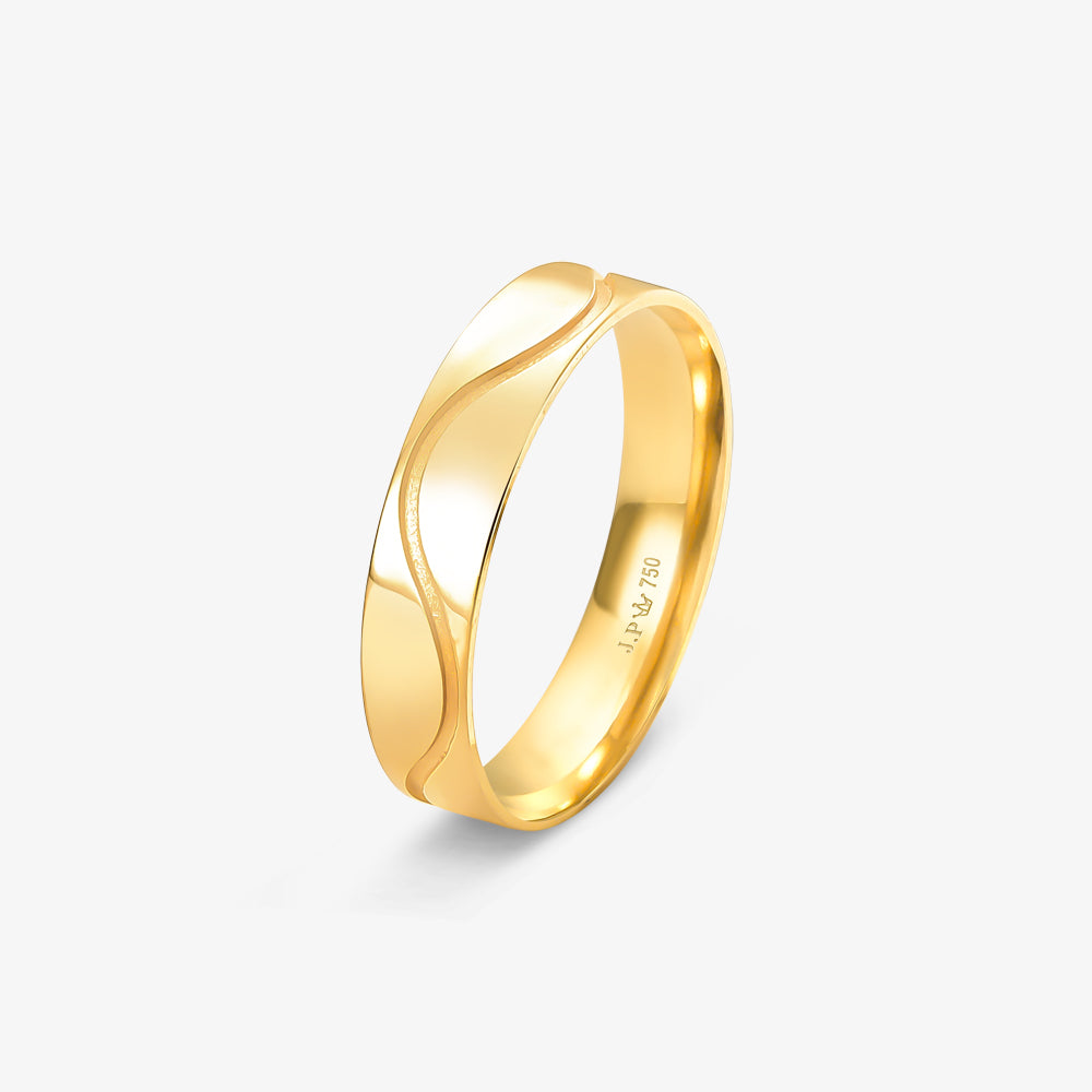 Aliança Compromisso Reta em Ouro Amarelo 18K, 4,60mm