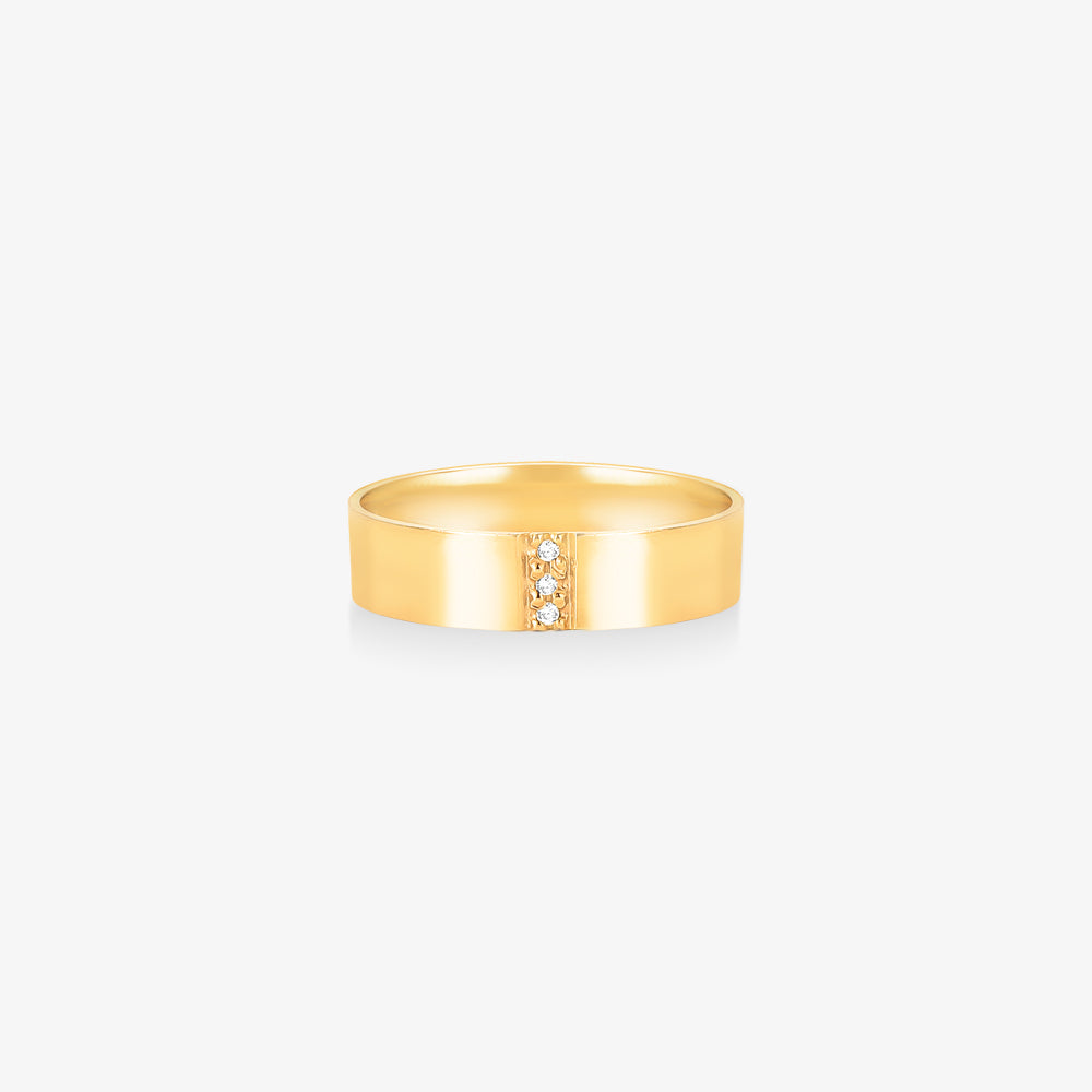 Aliança Selene Comfort com Pedras em Ouro Amarelo 18K, 4,80mm