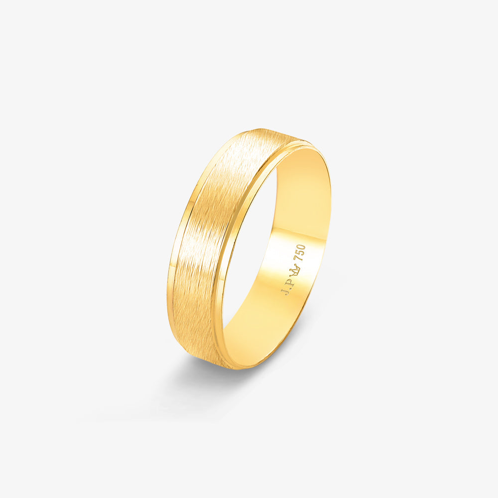 Aliança Fosca Reta em Ouro Amarelo 18K, 5,50mm