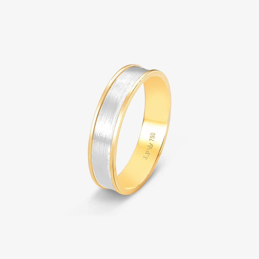 Aliança Line Reta com Ródio em Ouro Amarelo 18K, 4,40mm