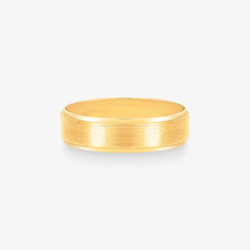 Aliança Fosca Reta em Ouro Amarelo 18K, 5,50mm