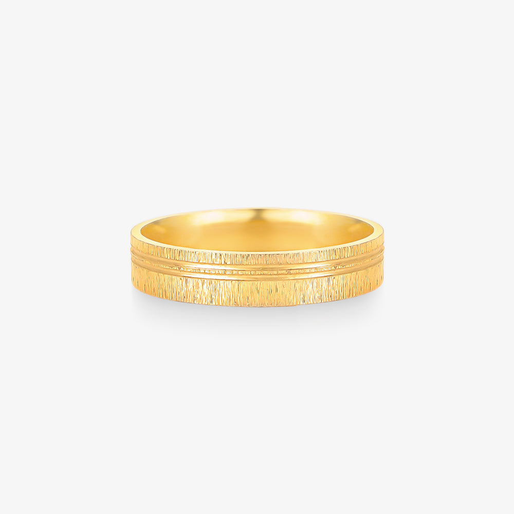 Aliança Fosca Reta em Ouro Amarelo 18K, 4mm