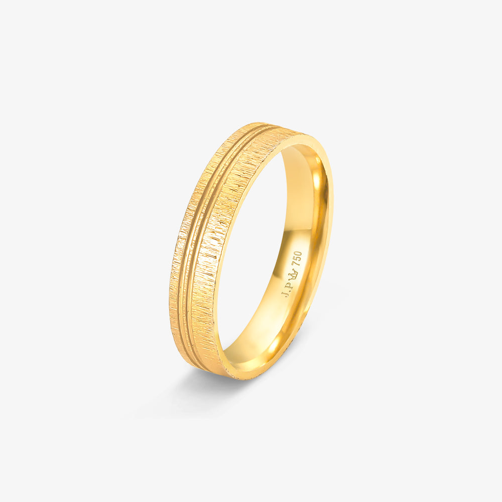 Aliança Fosca Reta em Ouro Amarelo 18K, 4mm