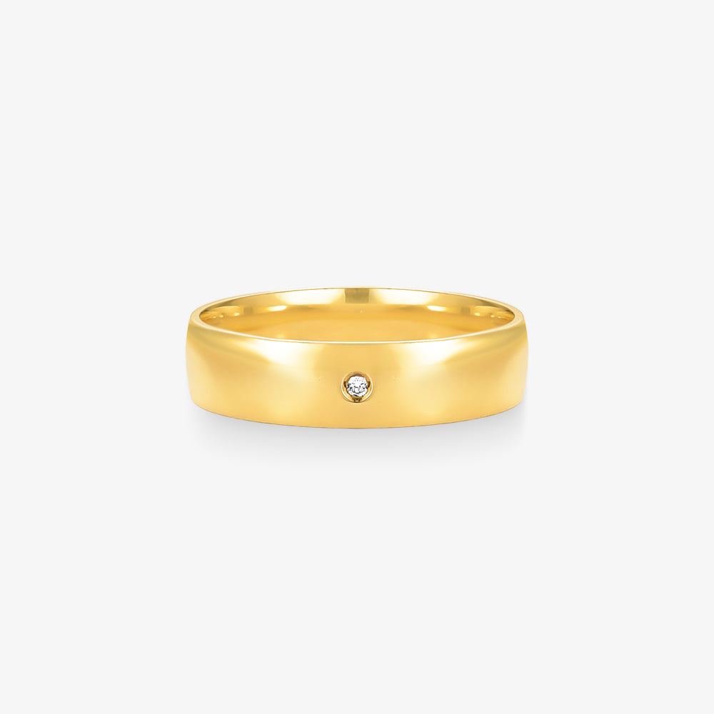 Aliança Nova Comfort com Pedras em Ouro Amarelo 18K, 4,70mm