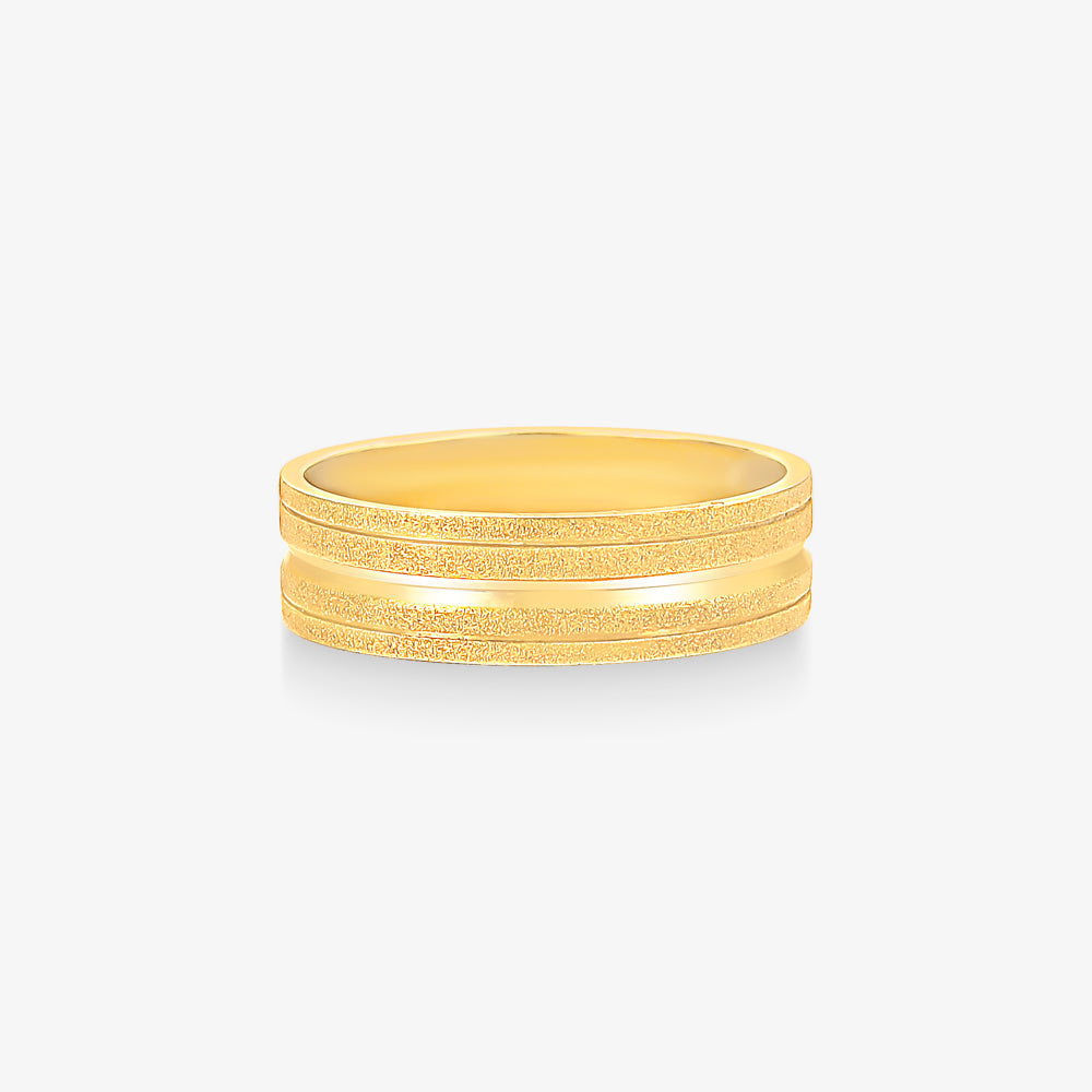 Aliança Fosca Reta em Ouro Amarelo 18K, 5,60mm