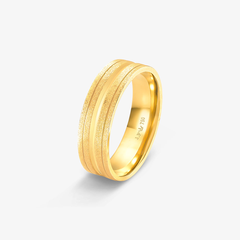Aliança Fosca Reta em Ouro Amarelo 18K, 5,60mm